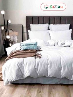 Простынь сатин-страйп Milky Garden "Сатин-страйп (полоска 3х3 см)" 150x215 см