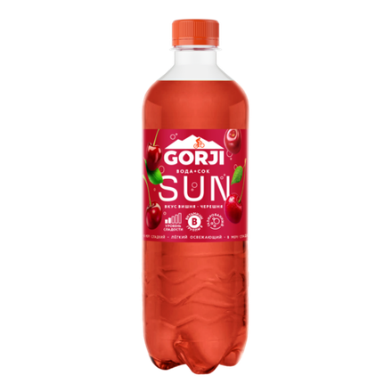 Газированная вода со вкусом Вишня Черешня GORJI Горджи 0,5 л, упаковка 12 шт