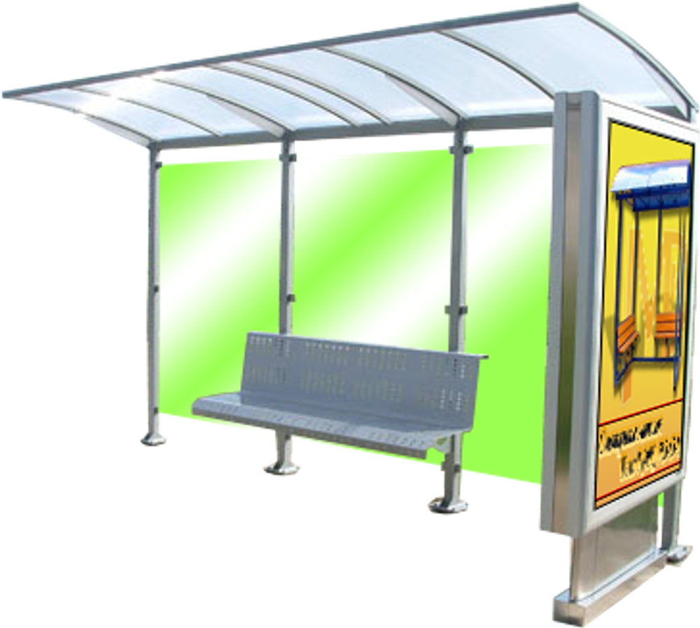 Остановочный павильон А-23 каленое стекло