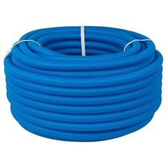 Труба VARMEGA гофрированная ПНД 28 мм для труб 20 мм, (50), синяя, VM58012