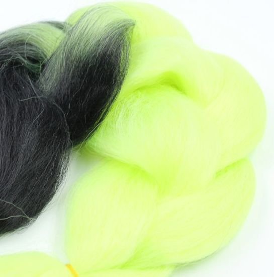 Канекалон 2-цветный 100гр 130см B13 черно лимонный