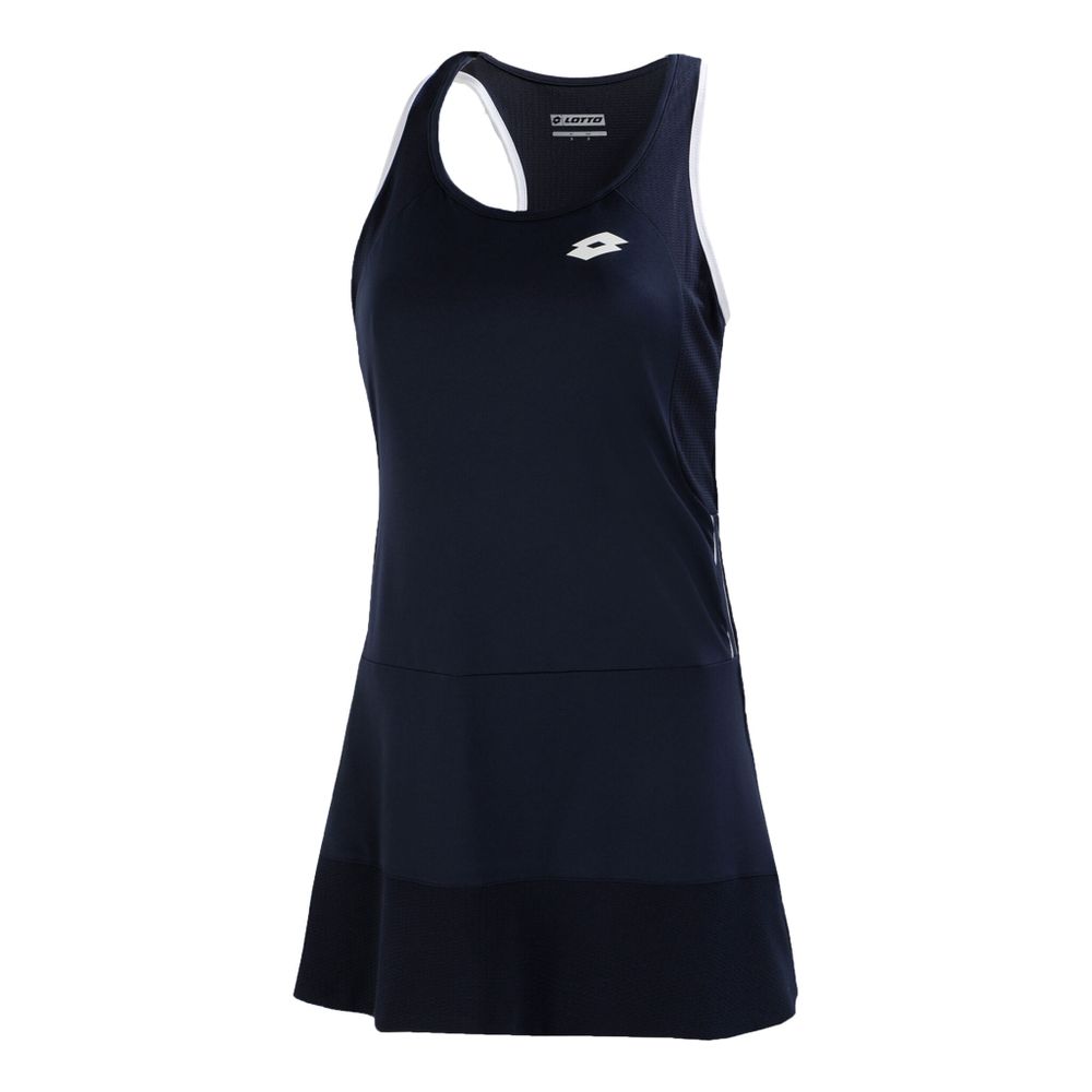 Женская теннисное платье Lotto Squadra II PL Dress Women - Dark Blue, White