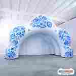 Надувная сцена гжель «Синий Кокошник», 9×4,7×6 м