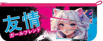 Пенал-косметичка на молнии малый, печать на ткани 195/70 "Девушка с ушками 2025" (Пчёлка)