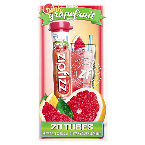 Zipfizz, Энергетическая смесь для здорового спорта с витамином B12, розовый грейпфрут, 20 тюбиков по 11 г (0,39 унции)
