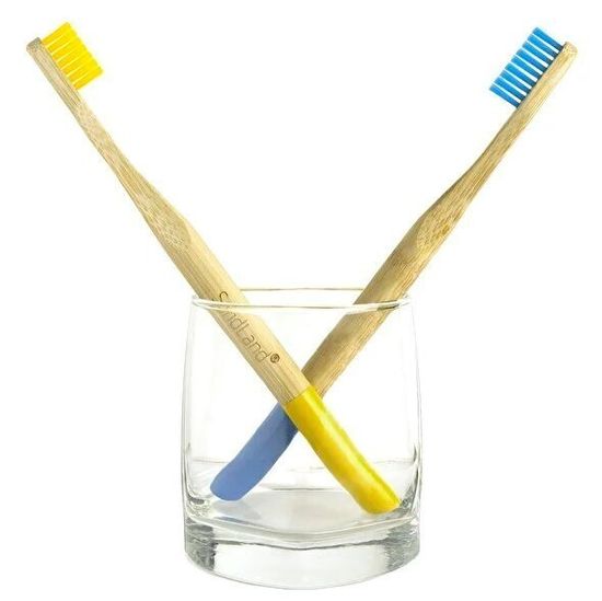 Бамбуковая зубная щётка SandLand желтая