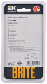 BRITE Рамка 2 -местная РУ-2-2-БрБ стекло белый IEK