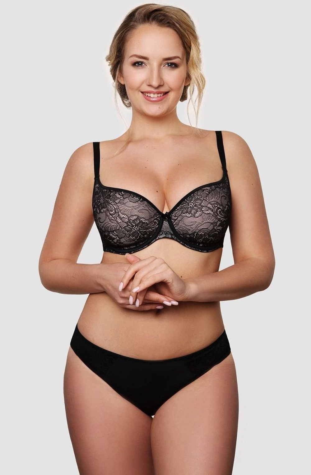 Эффектный бюстгальтер-спейсер на каркасах (Размер: 70D) (Цвет: черный)