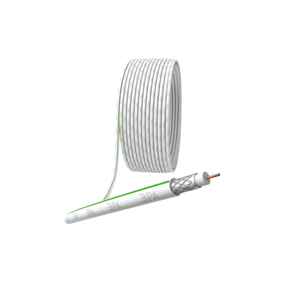 ЭРА Кабель коаксиальный SAT 703 B,75 Ом, CCS/(оплётка Al, 75%), PVC,цвет белый, бухта 10 м, SIMPLE