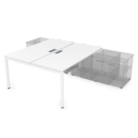 СПБН-П.989 Стол системы БЕНЧ на 2 рабочих места для крепления на тумбу, начальный (1400*1635*750)