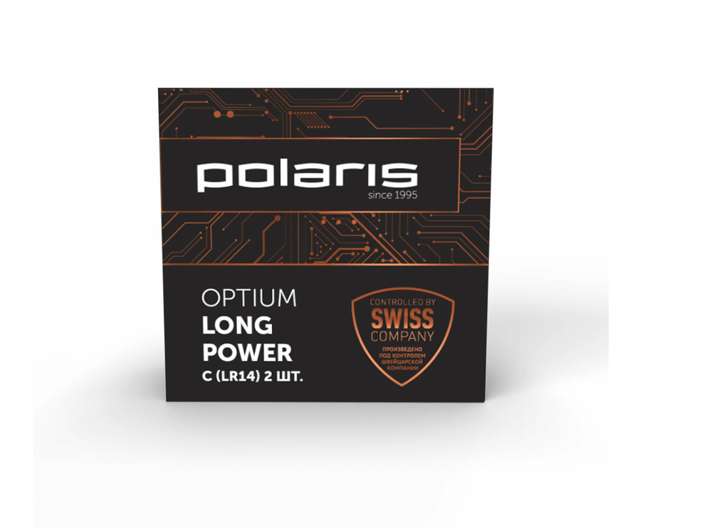 Батарейки щелочные (алкалиновые) Polaris PB LR14 (С) (2шт) OPTIUM 7200 mAh