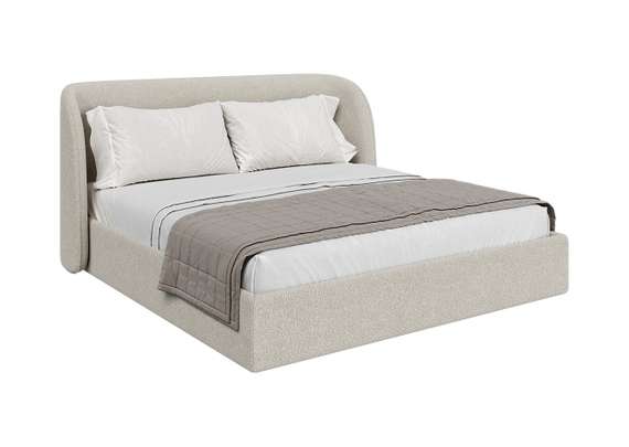 Кровать двуспальная Classic 180 см (молочный, букле)