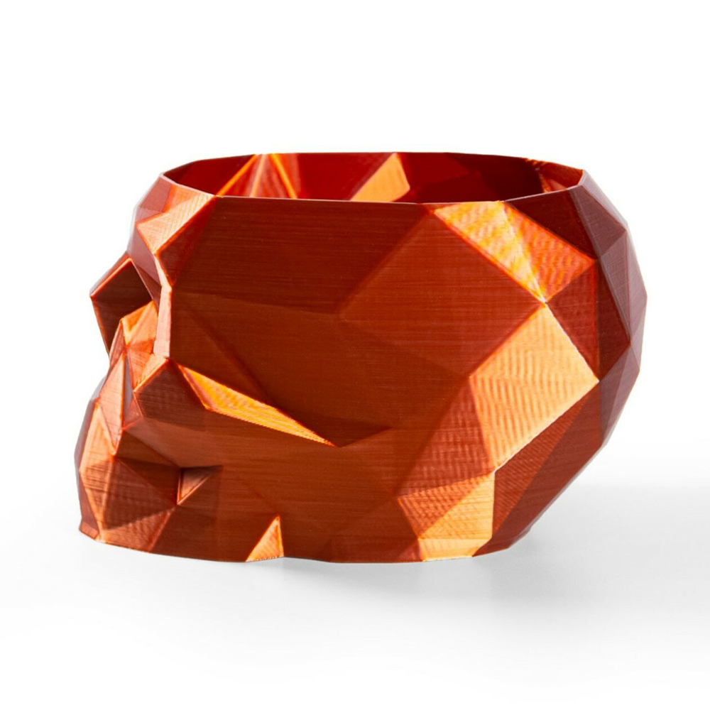 Череп-Ваза для конфет/карандашей, полигональная, 3D печать, медная