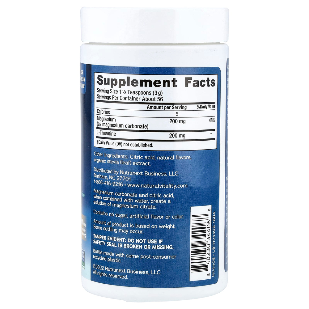 Natural Vitality, CALM® Mind, магниевая добавка со смесью для приготовления напитков с L-теанином, мед и ваниль, 168 г (6 унций)