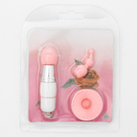 Белый вибратор-брелок с 3 сменными насадками (Цвет: белый)