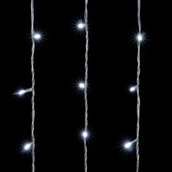 Светодиодный занавес 2*2 м., 400 белых LED ламп, мерцание, прозрачный провод ПВХ, LTC (PCL402BLW-10-2W)