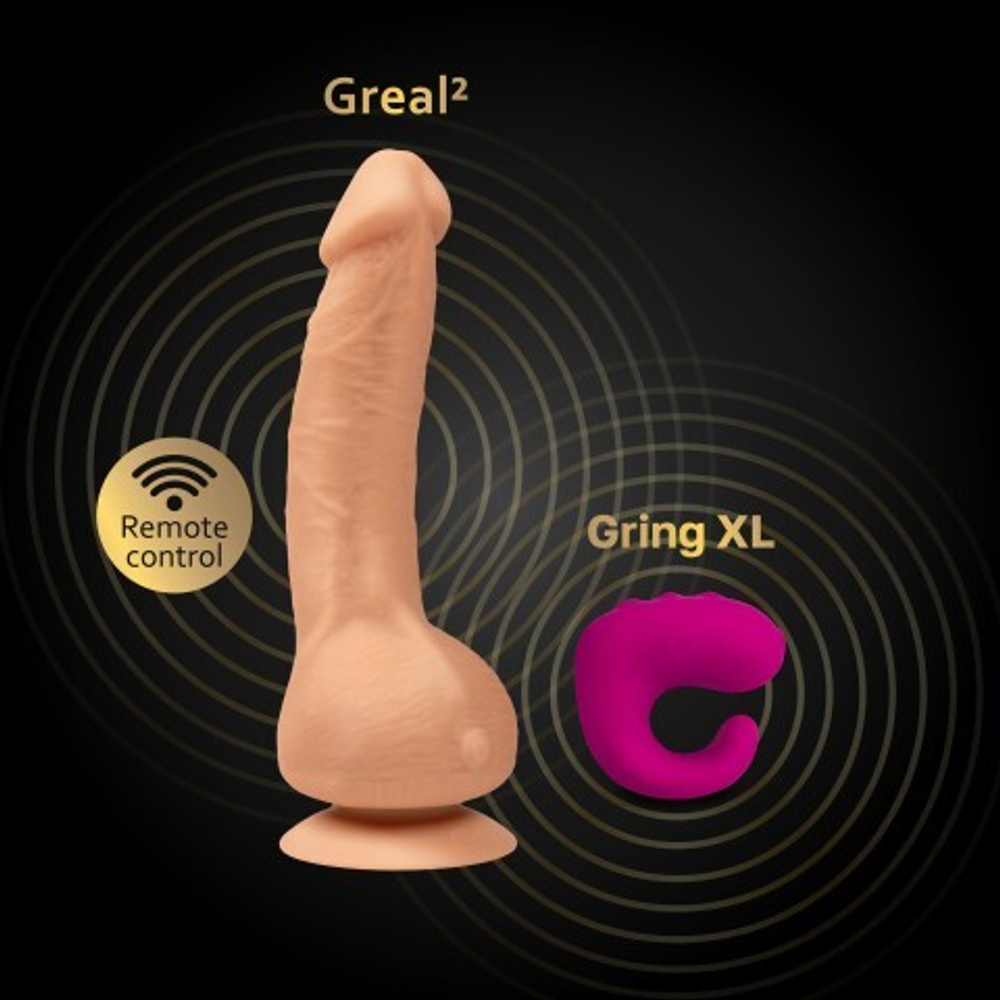 Реалистичный вибратор Gvibe Greal из Bioskin, телесный, 22 × 3,7 см