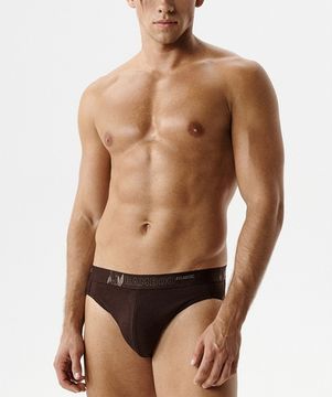 Мужские трусы (3шт) слипы спорт Atlantic 3MP-213, бамбук, бежевый + коричневый + сине-зеленый