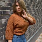 Марафон по вязанию джемпера Max Mara с V-вырезом свободного силуэта спицами "Cinnamon"