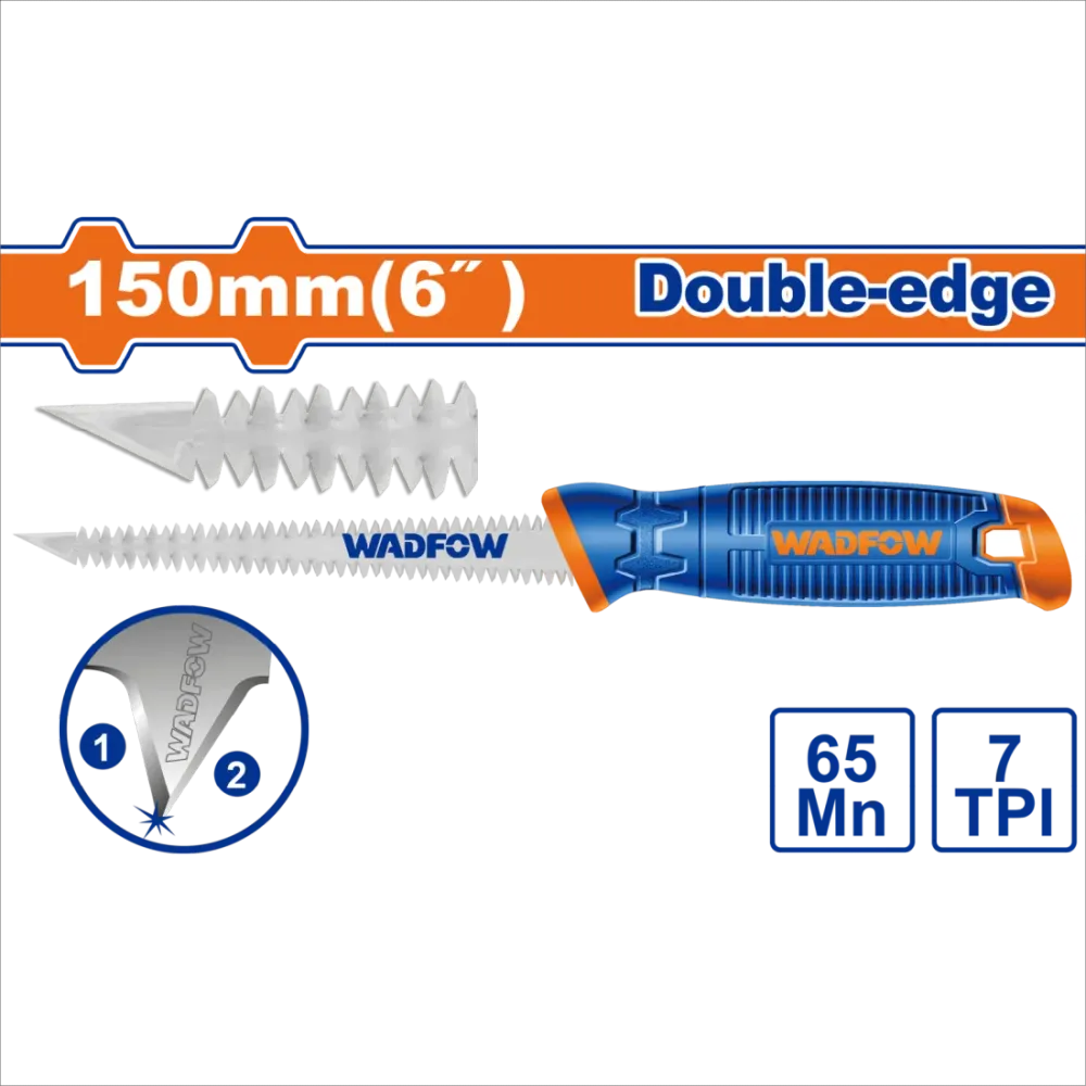 Ножовка по гипсокартону с двойной кромкой WADFOW WHW3G62 150 мм 7TPI