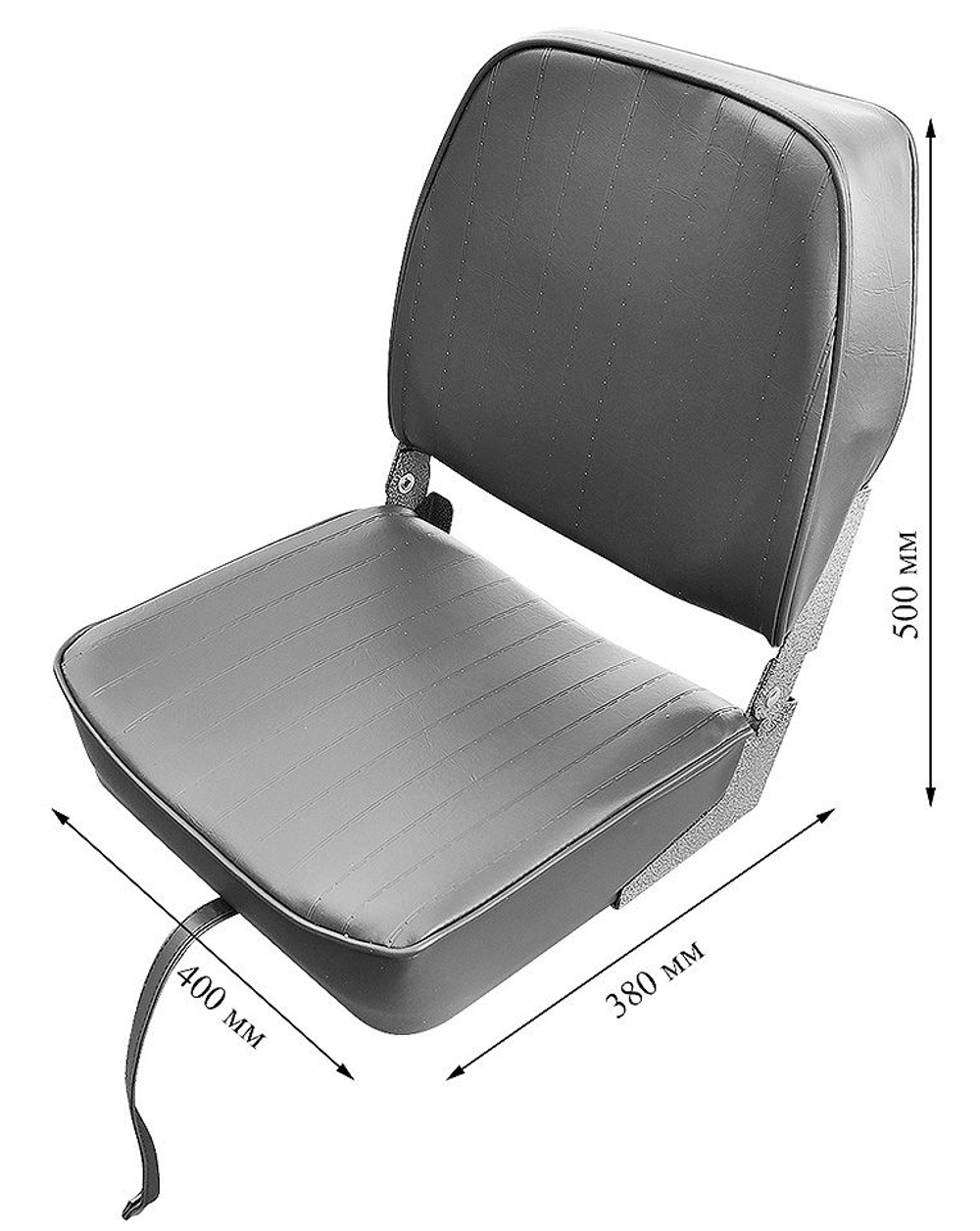 Сиденье виниловое Economy, серое (10268274)