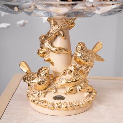 Фруктовница Мелодия любви Айвори с чашей из стекла