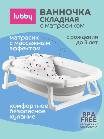Ванночка с матрасом Lubby Складная