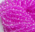 БП013ДН46 Хрустальные бусины "рондель", цвет: ярко-розовый прозрачный, 4х6 мм, кол-во: 58-60 шт.