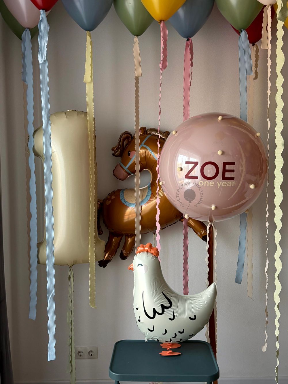 Воздушные шары на годик для девочки №9055  Изображение6