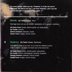 Ali Farka Toure & Ry Cooder: Talking Timbuktu (CD)