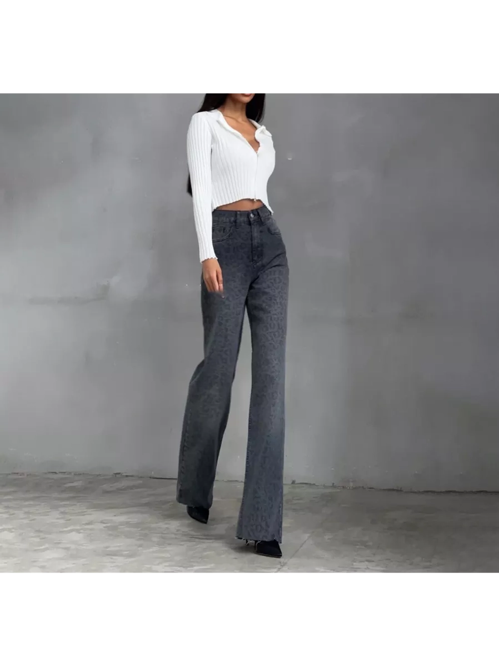 Джинсы леопардовые