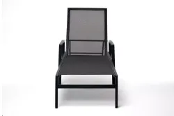 "Парма" шезлонг из алюминия темно-серый (RAL7024) муар, ткань текстилен темно-серая