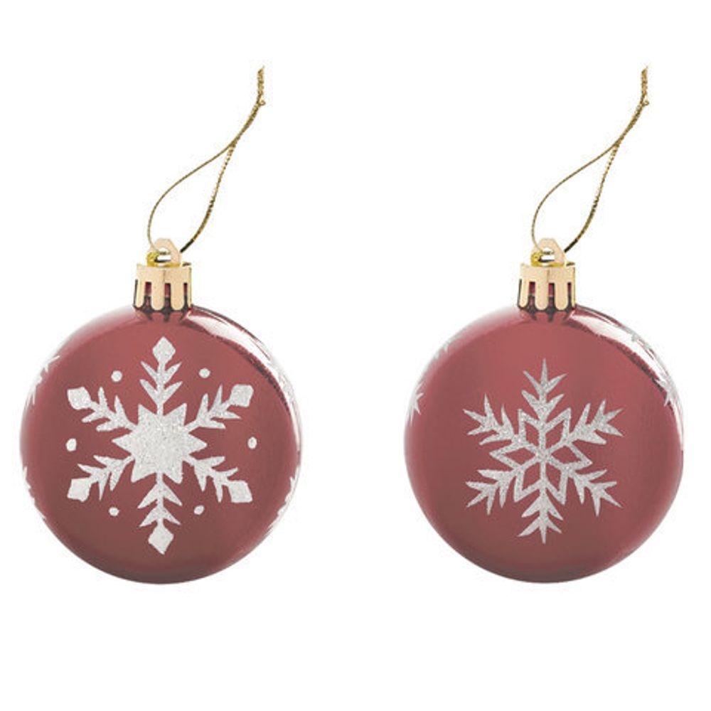 Шары елочные с узором ЗОЛОТАЯ СКАЗКА, НАБОР 3 шт., пластик, 6 см, цвет "РОЗОВОЕ ВИНО", глянец, 591111