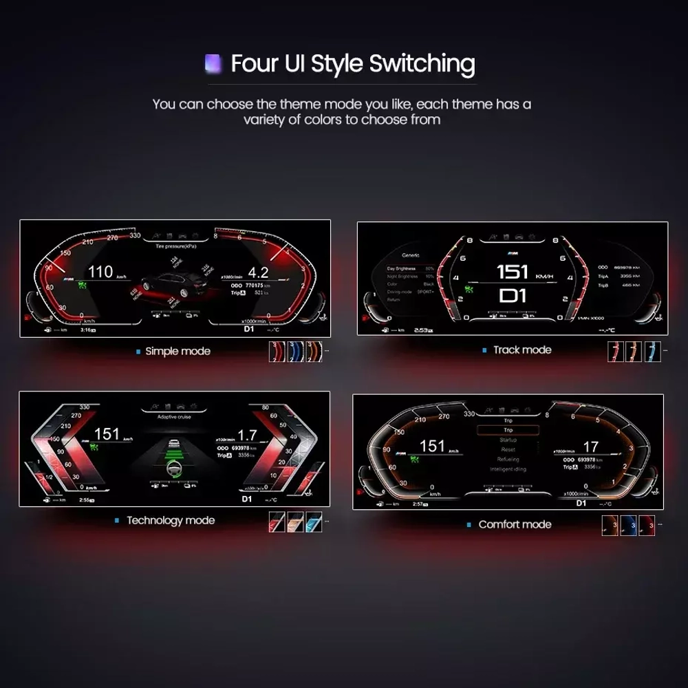 Электронная панель приборов BMW X5 E70 2007-2013 - Radiola 1295 с LCD / ЖК 12.3" экраном QLED