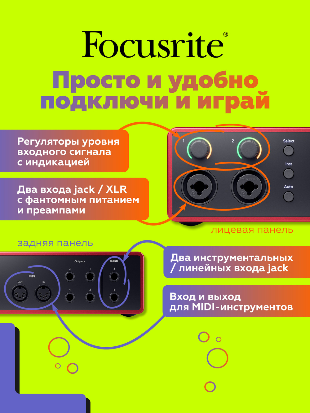 Внешняя звуковая карта Focusrite Scarlett 4i4 4th Gen