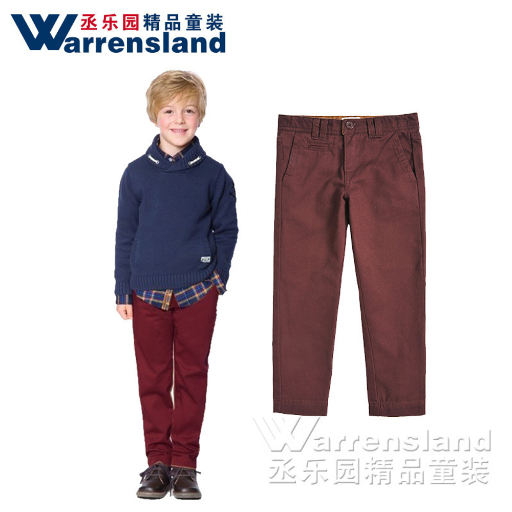 Брюки детские однотонные прямые с карманами