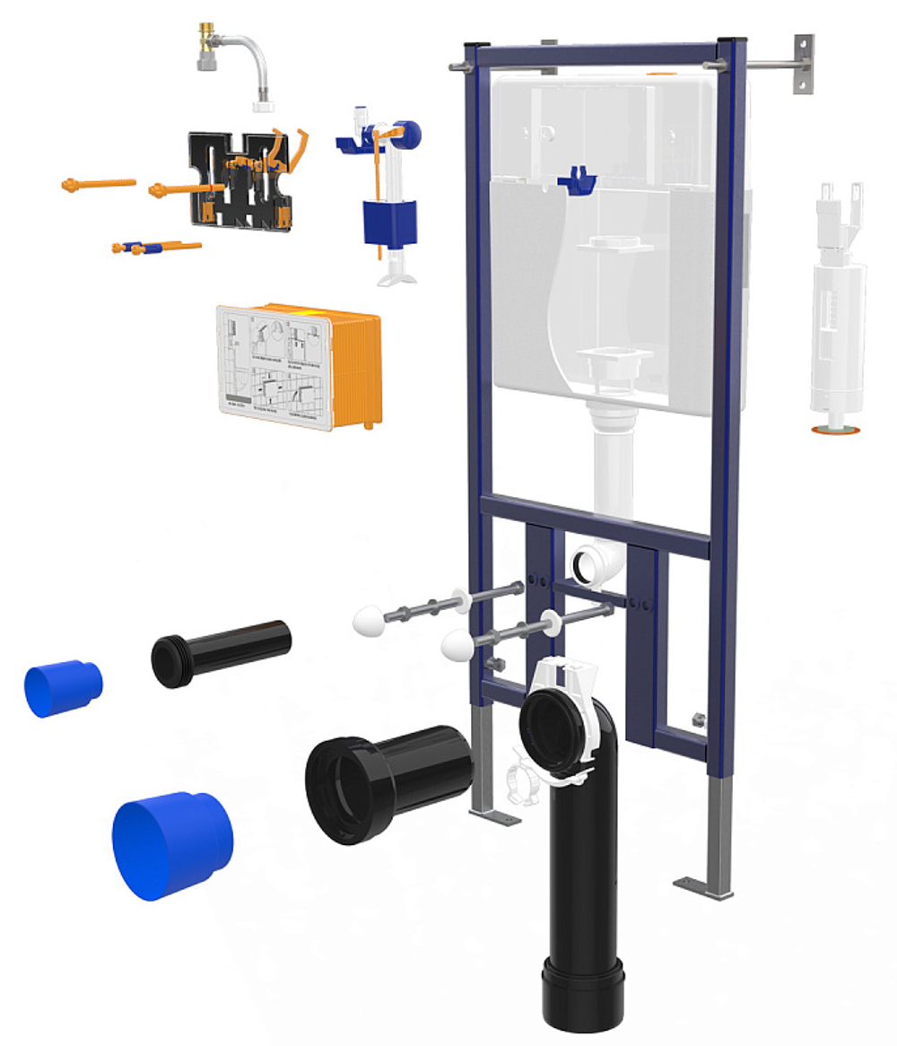 Инсталляция Loranto для подвесного унитаза с металлической рамой, двойной системой слива 3/6 литров