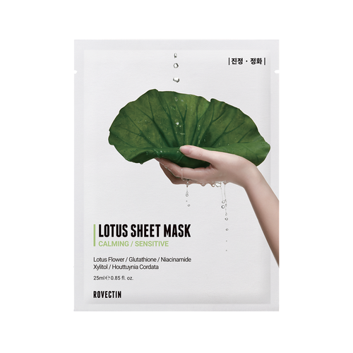 Rovectin Успокивающая тканевая маска для лица с экстрактом лотоса- Calming Lotus Sheet Mask