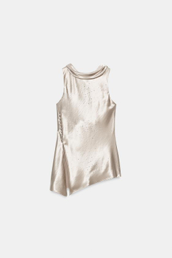 ZARA АТЛАСНЫЙ ТОП С БЛЕСТКАМИ, КАВА
