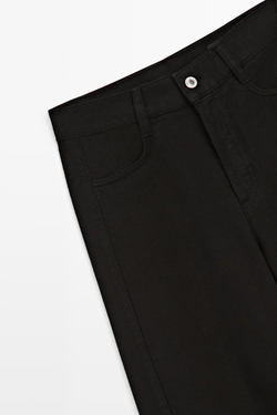 Massimo Dutti Свободные джинсы с широкими штанинами, черный