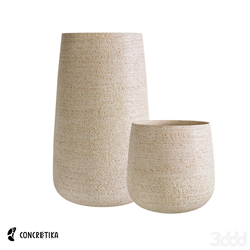 Кашпо CONE EROSIA YELLOW D38 H41