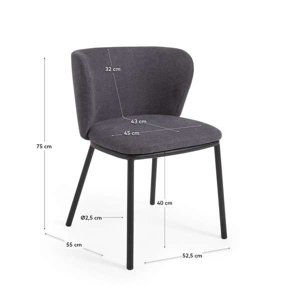 Стул Ciselia темно-серый шенилл
