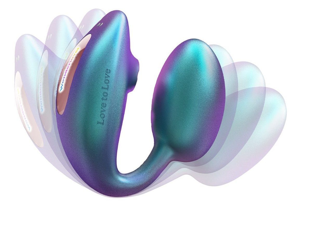 Бирюзовый вибратор для пар Wonderlover (Цвет: бирюзовый)