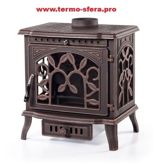 Чугунная печь-камин Demetra патина