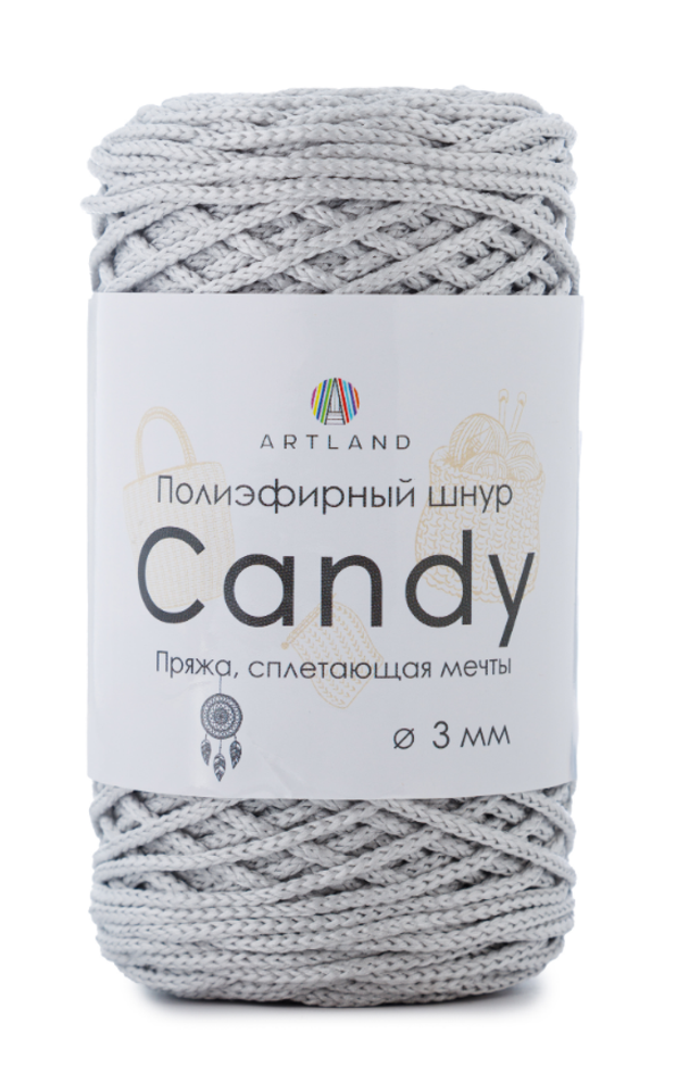 Полиэфирный шнур Candy 3 мм, 200 гр, 100м, серебро