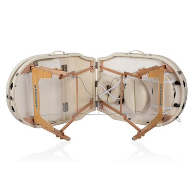 Массажный складной стол Mizomed Premium Oval 3 крем,чёрный