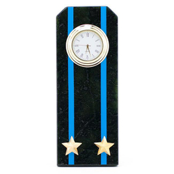 Часы "Погон подполковник Авиации ВМФ" камень змеевик 60х40х150 мм 300 гр. R113522