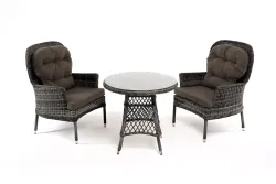 "Алиса" кофейный комплект из искусственного ротанга, цвет графит