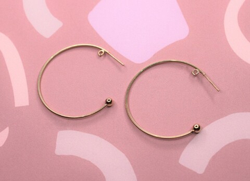 Швензы кольца позолота с шариком и креплением 40 мм