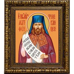 Матфей Померанцев преподобномученик. Икона на холсте.